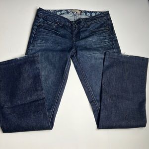 PAIGE Dark Blue Flare & Wide Leg Jeans
